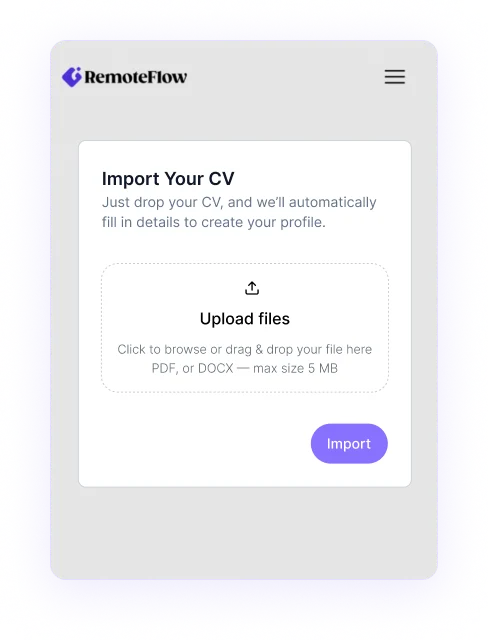 Import your CV